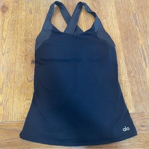 ALO Yoga Black XS Cross-back Top